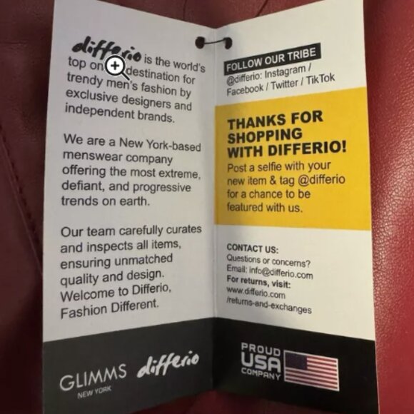 Men’s Differio Glimms exclusive Red leather pants • Size 34 • Slim Fit - Picture 3 of 4